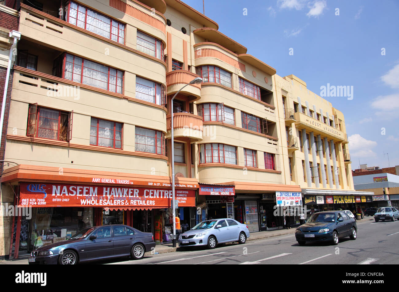 Art deco buildings on 2nd Street, Springs, Gauteng Province, Republic