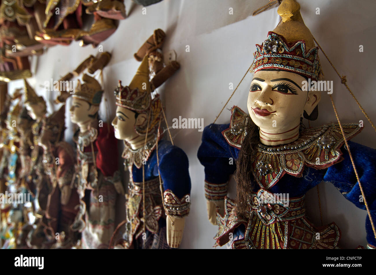 Handmade Burmese puppets, Mandalay, Burma. Myanmar Stock Photo