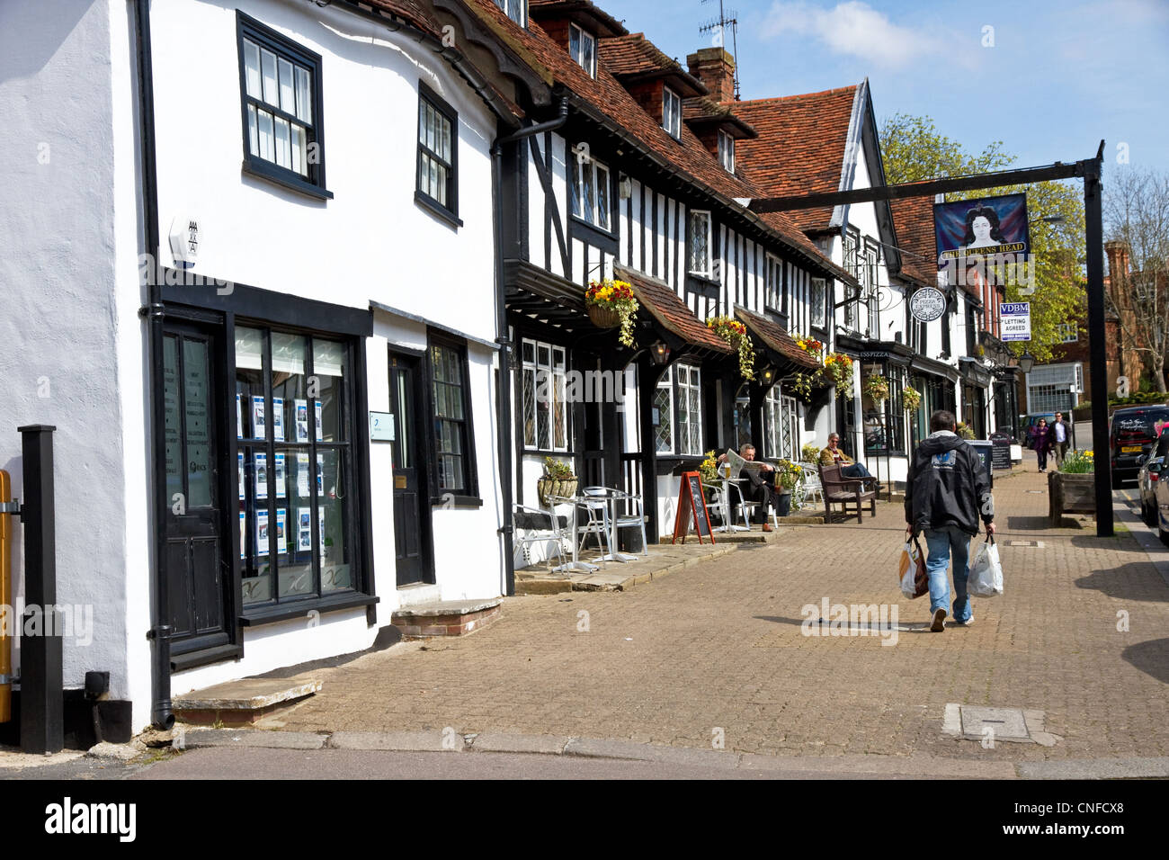 The Queens Head Pub, High Street, Pinner, north west London, Middlesex