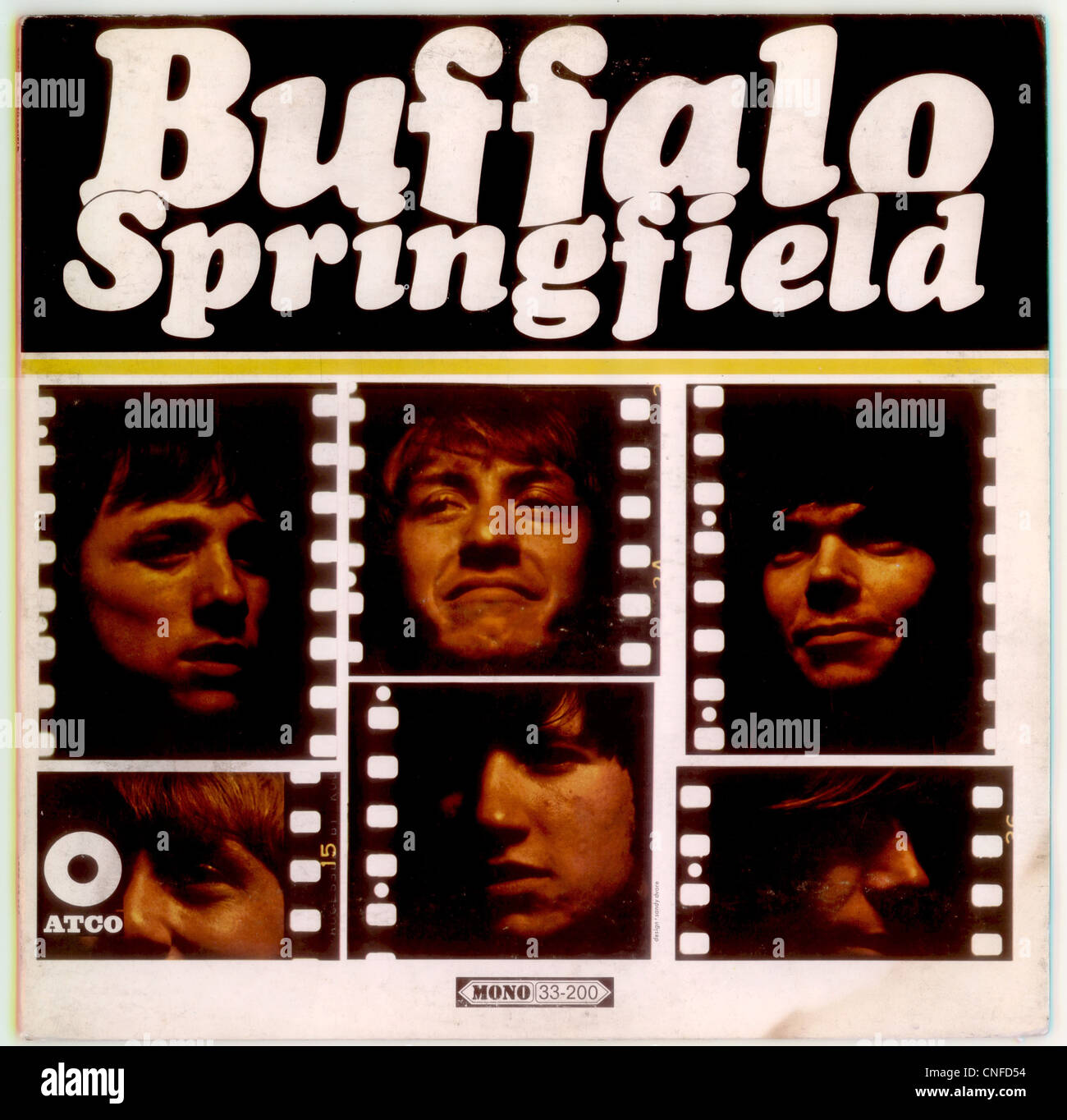 Cover of Buffalo Springfield's first album, "Buffalo Springfield", released in 1966. Photo GWC Stock Photo -
