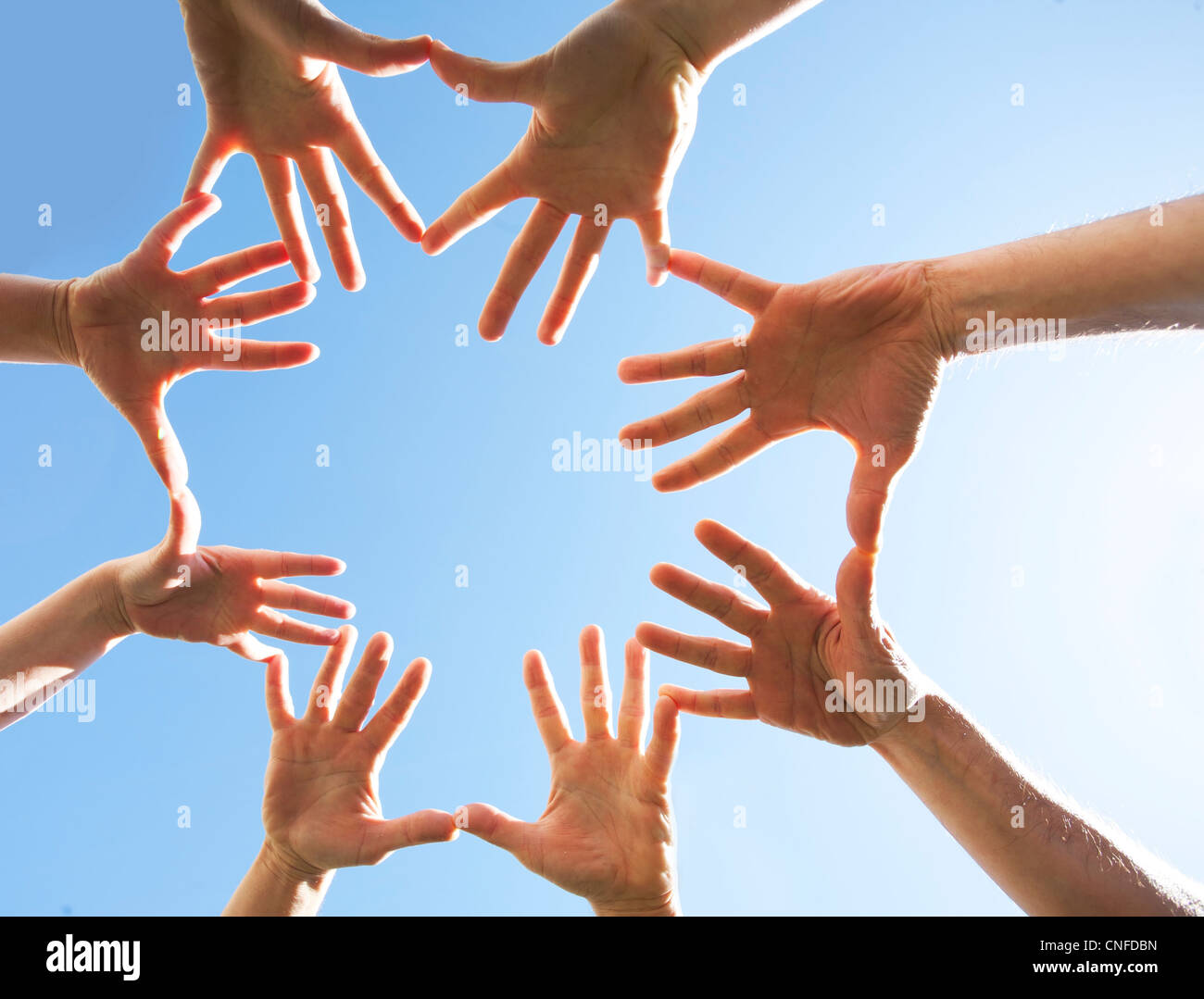 Hand reaching sky contact hi-res stock photography and images - Alamy