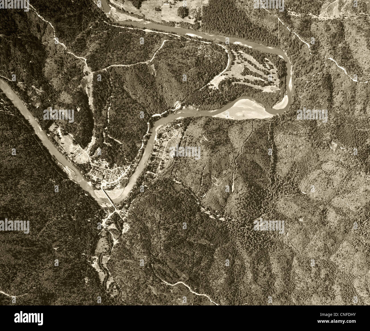 historical aerial photograph Monte Rio, California, 1952 Stock Photo