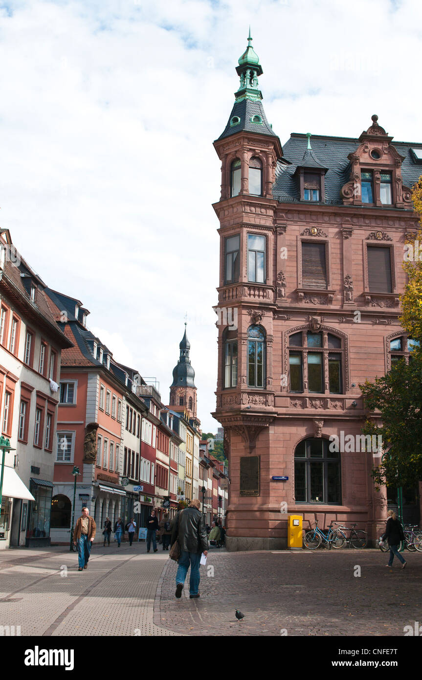 University Museum and Library in Old Tow, Heidelberg, Germany. Stock Photo