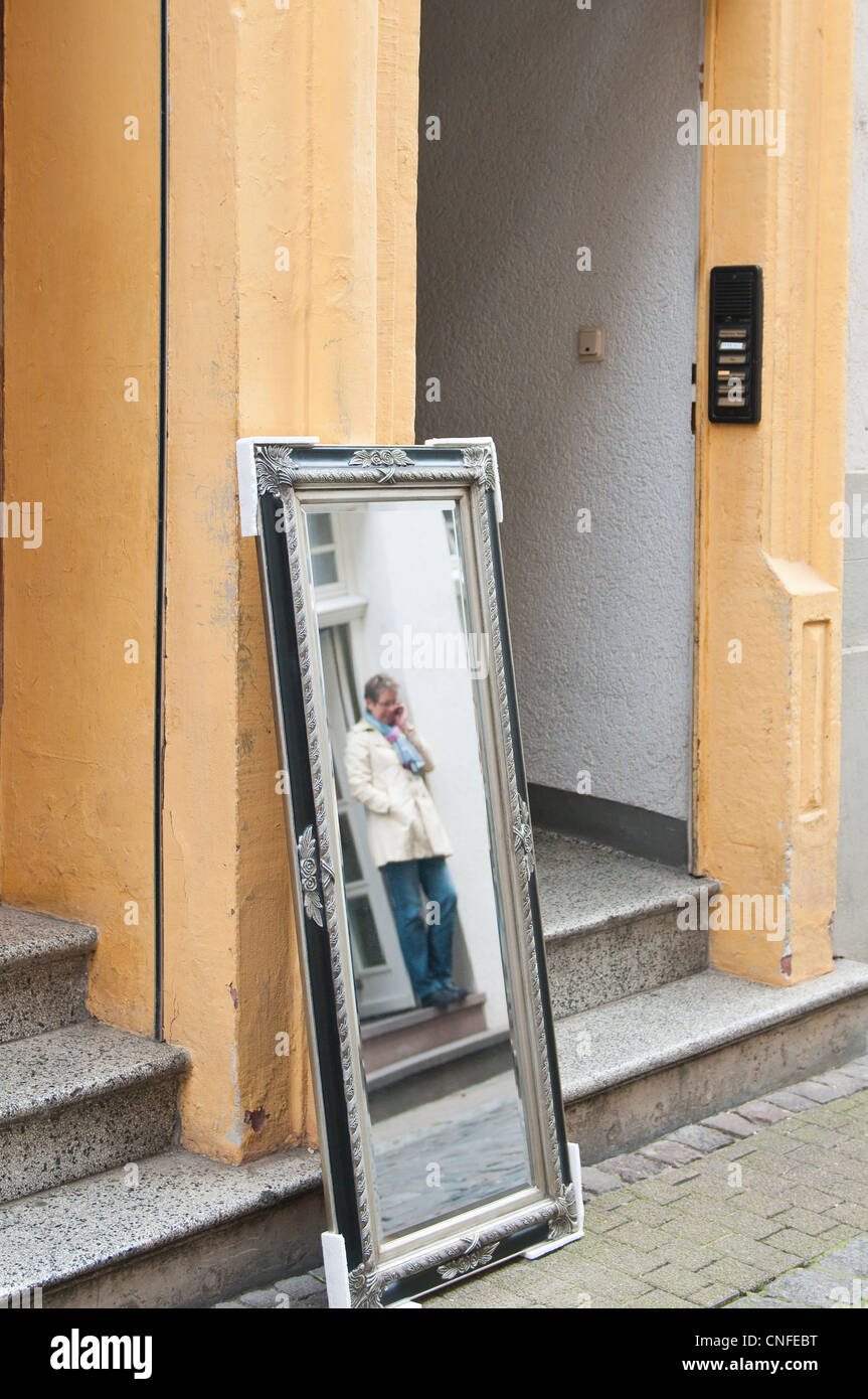 Mirror reflection in Old Town Heidelberg, Germany Stock Photo Alamy
