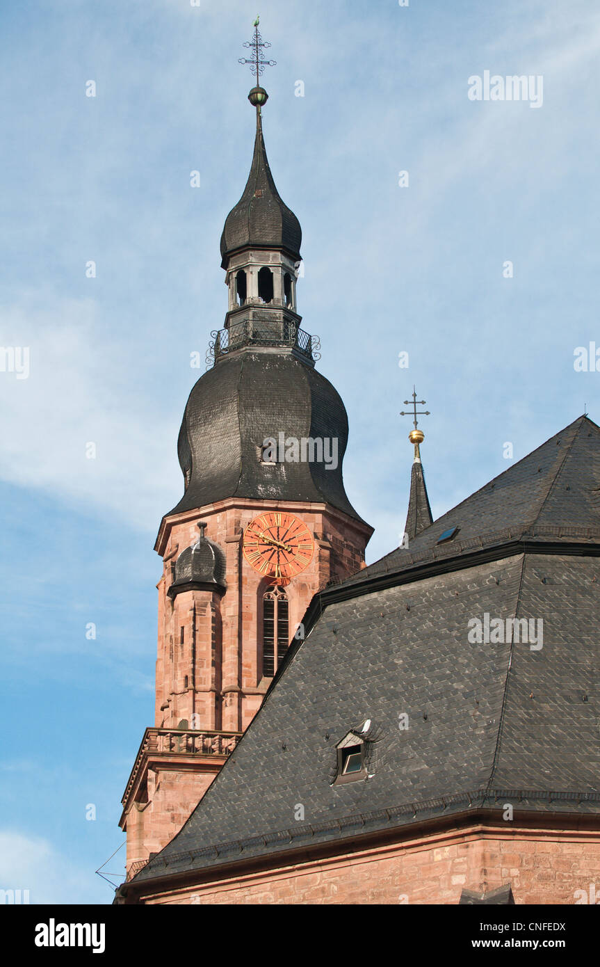 Church of the Holy Ghost (Spirit) in Old Town Heidelberg, Germany. Stock Photo