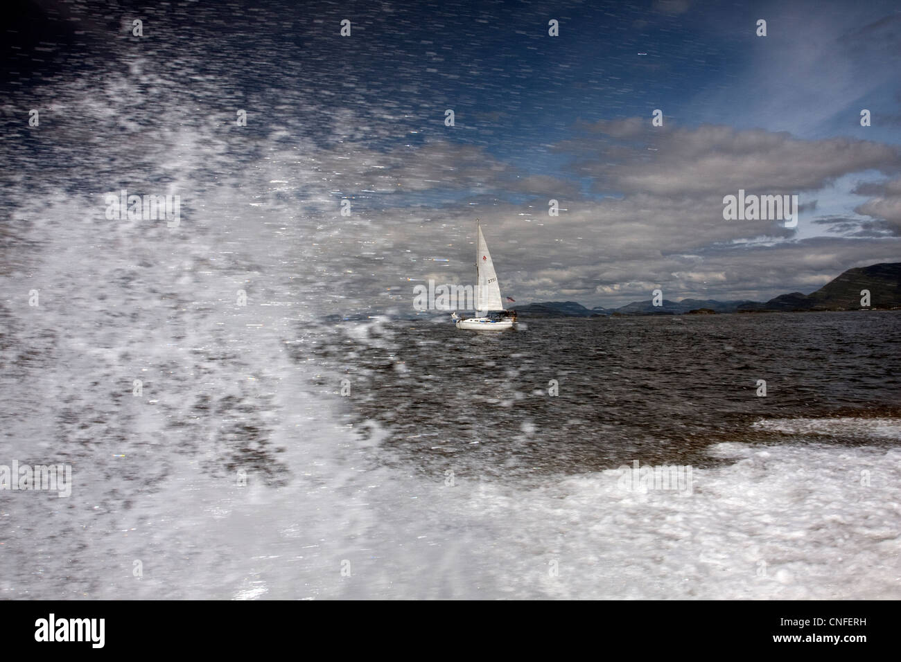 A sailboat in Sitka Sound, Sitka, Alaska, USA Stock Photo