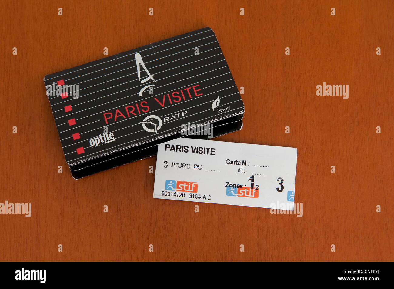 the ticket subscription of the urban transports in Paris Stock Photo