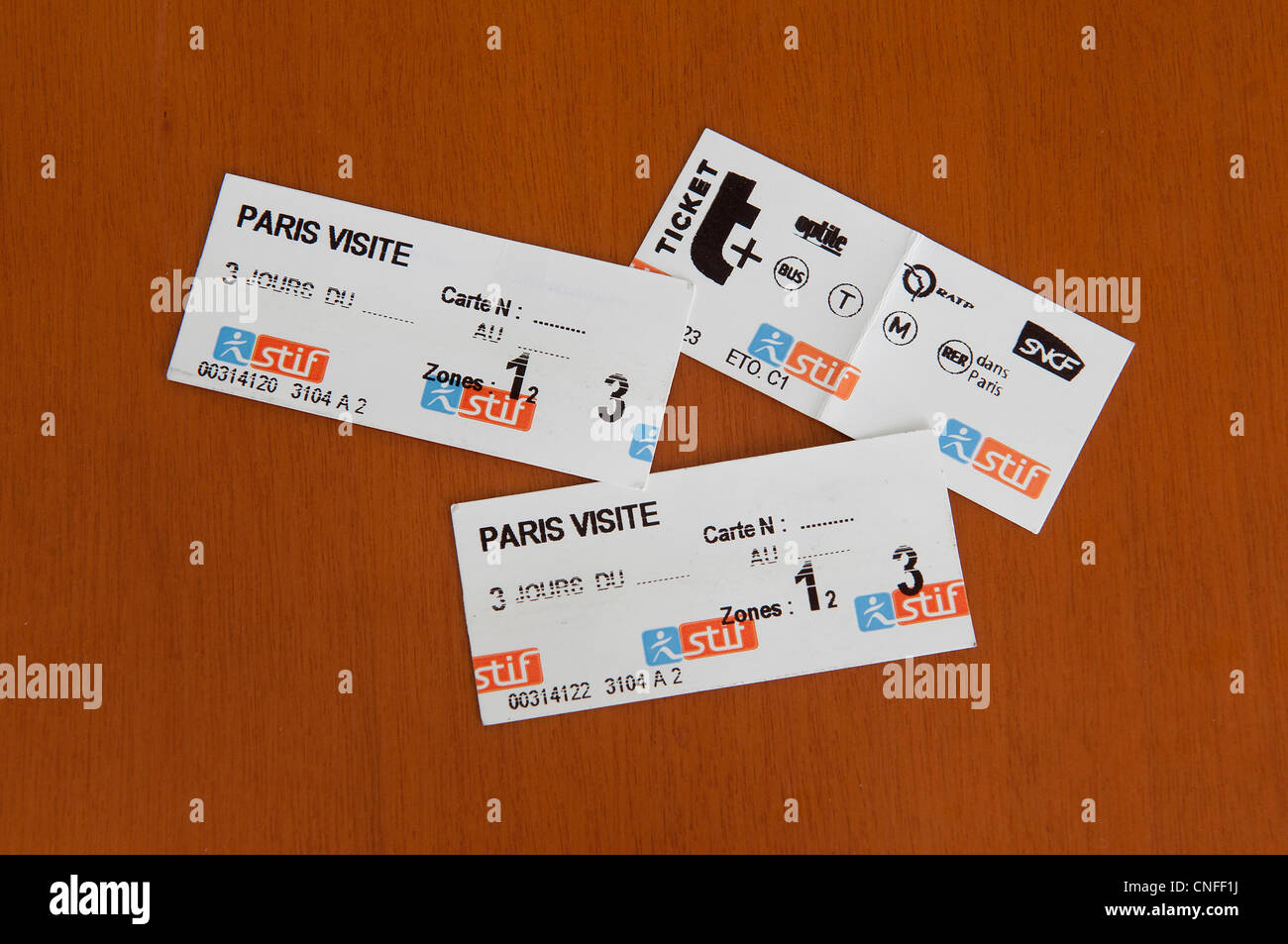 the ticket subscription of the urban transports in Paris Stock Photo