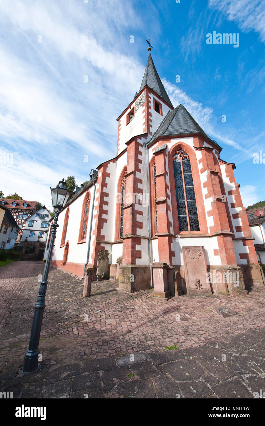 Evangelical Church Neckarsteinach, Germany. Stock Photo