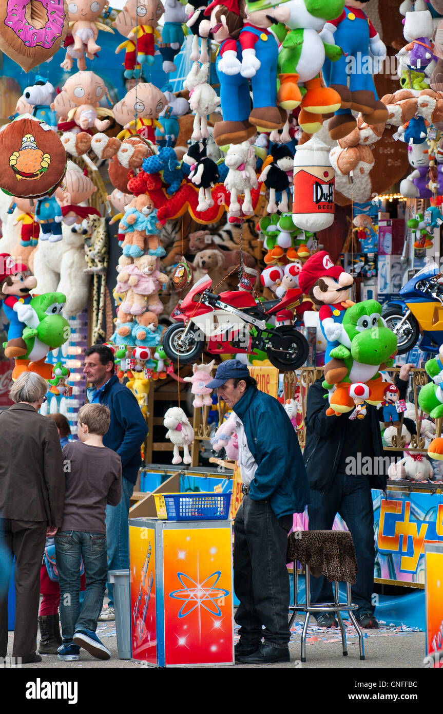 Stuffed toys at Stuttgart Beer Festival, Cannstatter Wasen, Stuttgart, Germany. Stock Photo