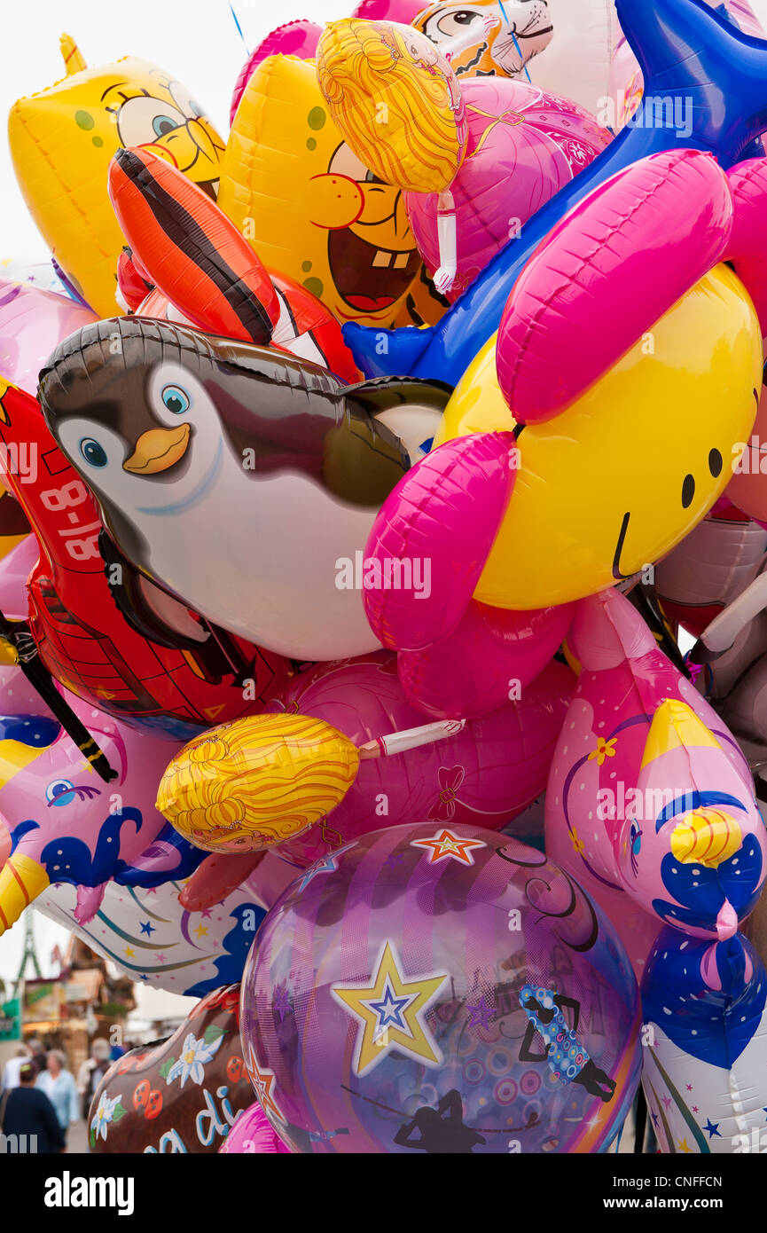 Balloons at Stuttgart Beer Festival, second largest in Germany takes place at Cannstatter Wasen park outside Stuttgart, Germany. Stock Photo