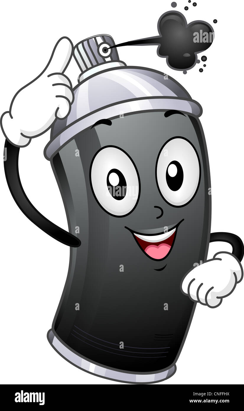 Mascot Illustration Featuring a Canister of Spray Paint Stock Photo Alamy
