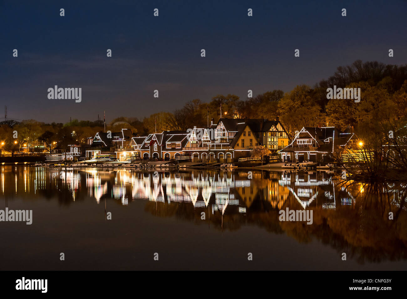 Buy Boathouse Row Philadelphia Schuylkill River Nighttime Long