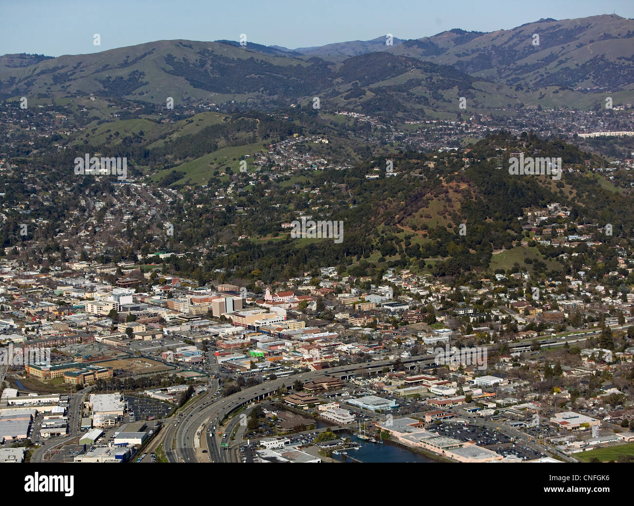 aerial photograph, San Rafael, Marin County, California Stock Photo
