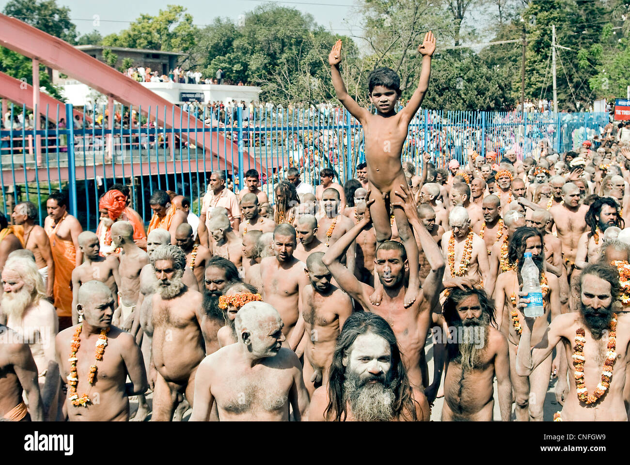 Procession Of Naked Sadhus During Kumbh Mela In Haridwar Stock Photo Alamy