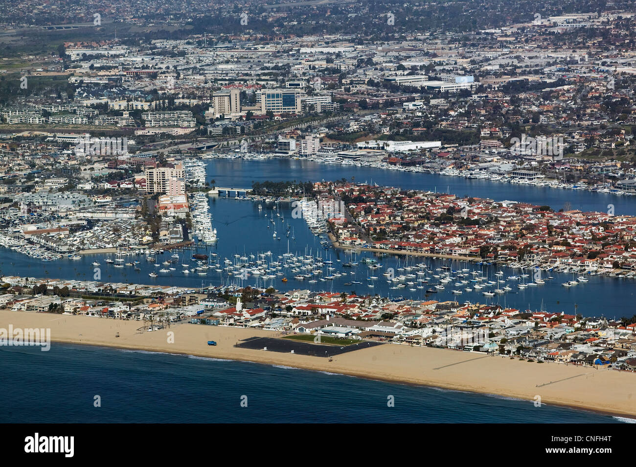 aerial photograph Newport Beach Orange County California Stock Photo