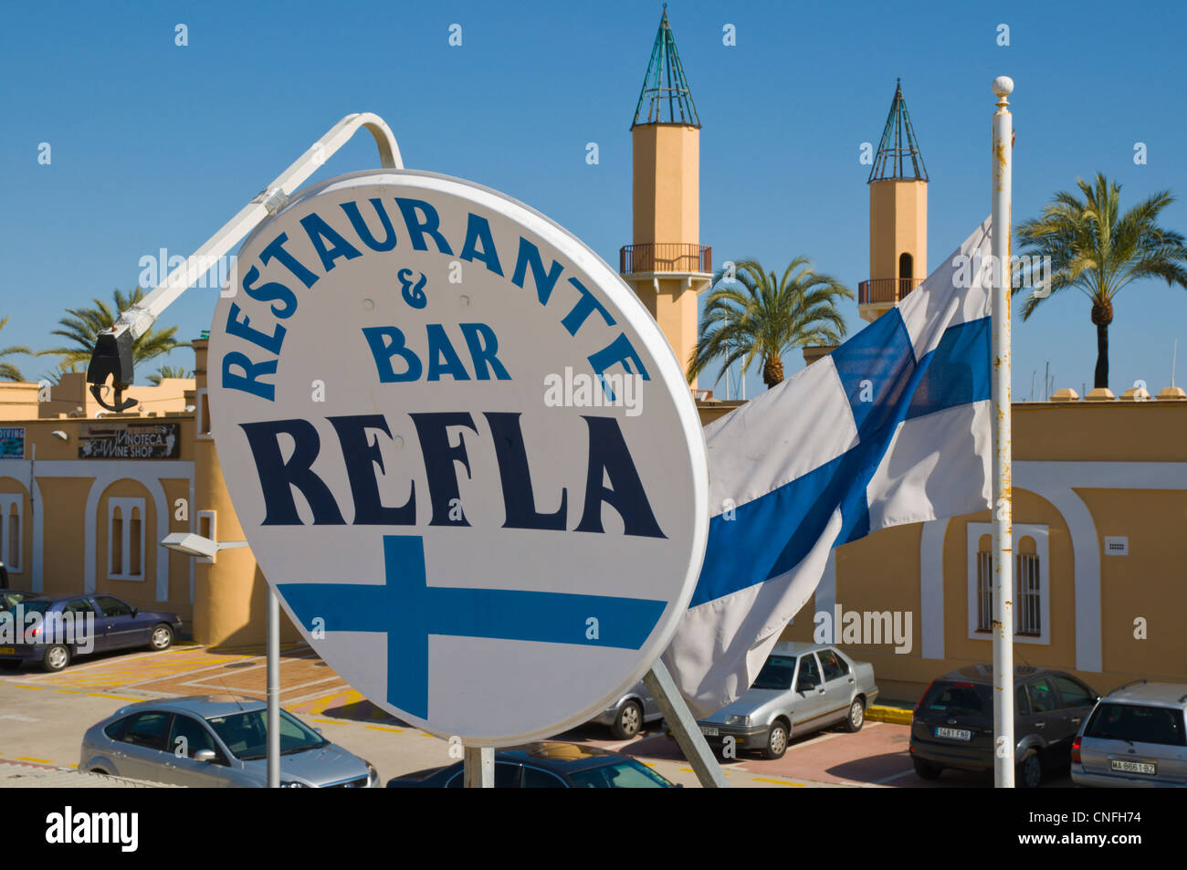 Finnish restaurant and bar Refla Fuengirola city Costa del Sol coast the  Malaga region Andalusia Spain Europe Stock Photo - Alamy