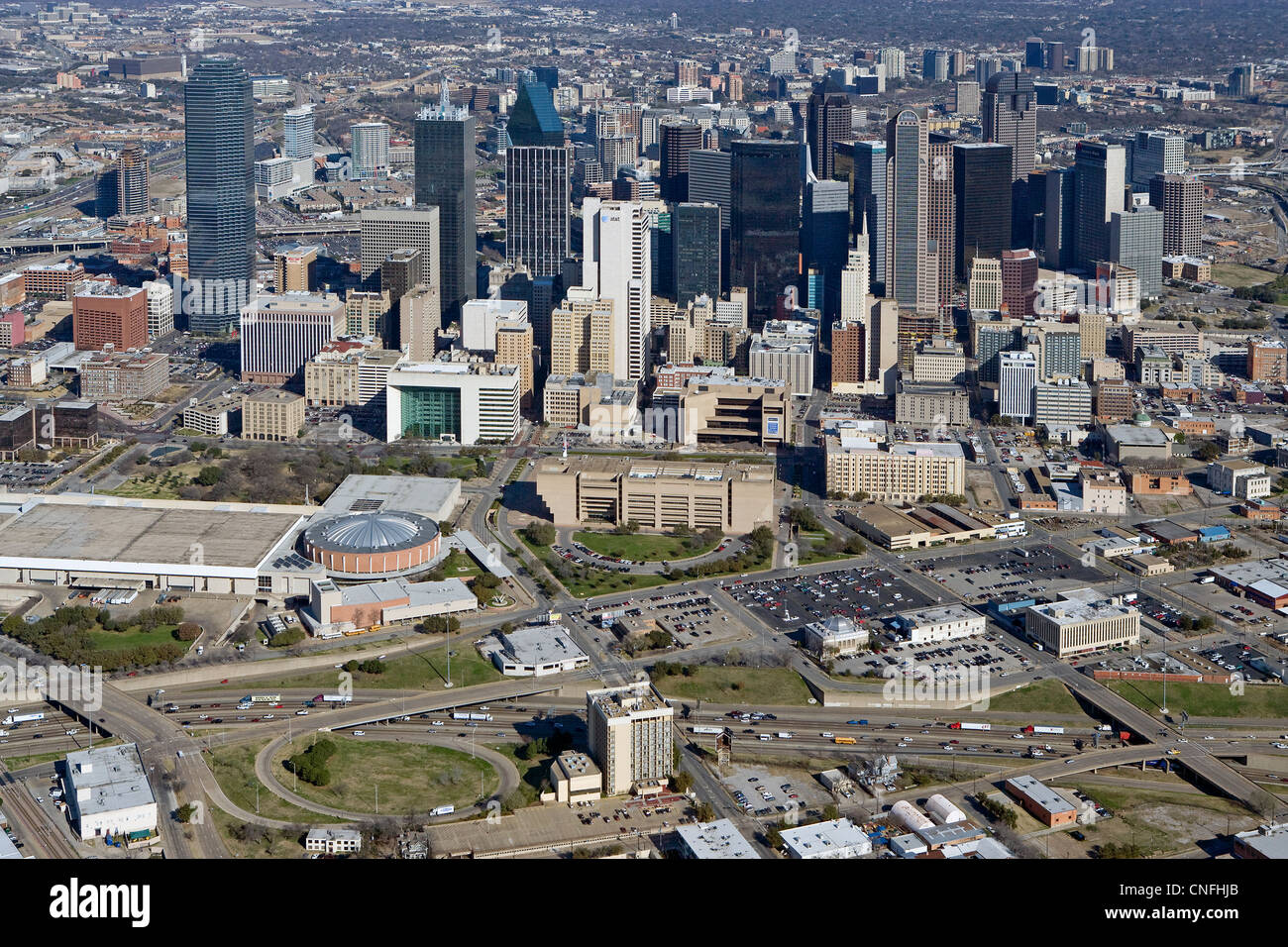 aerial photograph Dallas Texas Stock Photo