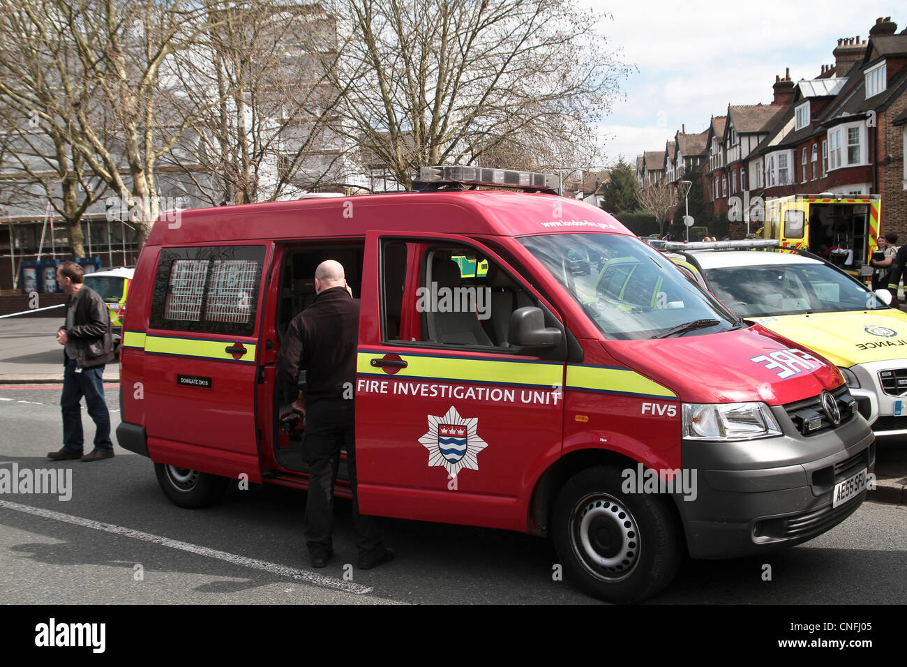London Fire Brigade and air ambulance attend an incident at Croydon