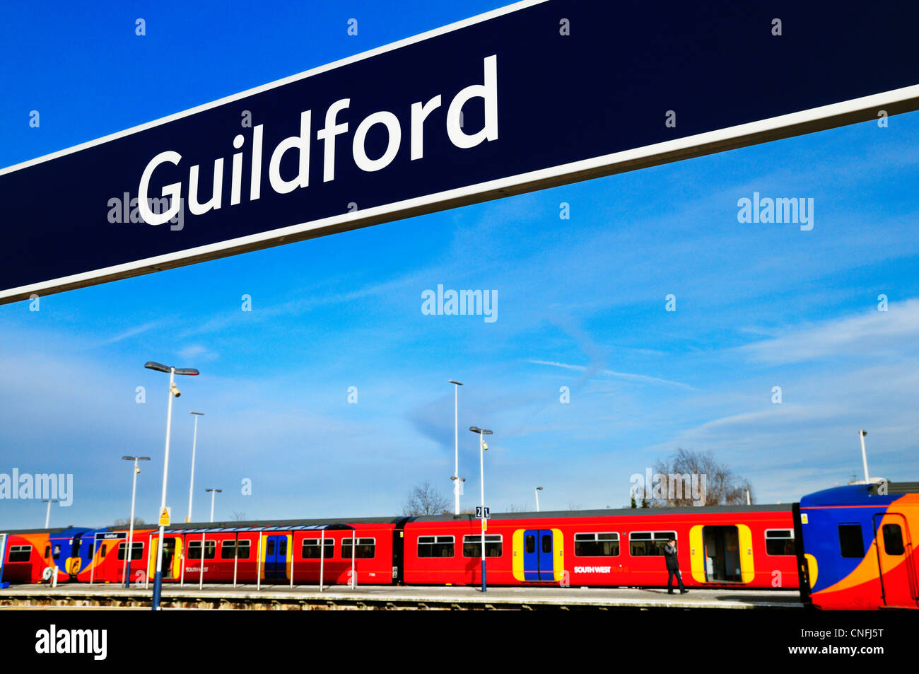 Guildford train station, Surrey, England, UK Stock Photo