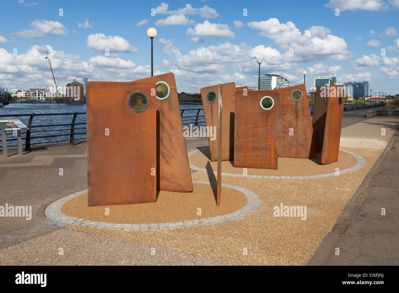 Casuals, a sculpture by Broadbent at Salford Quays, Manchester, England