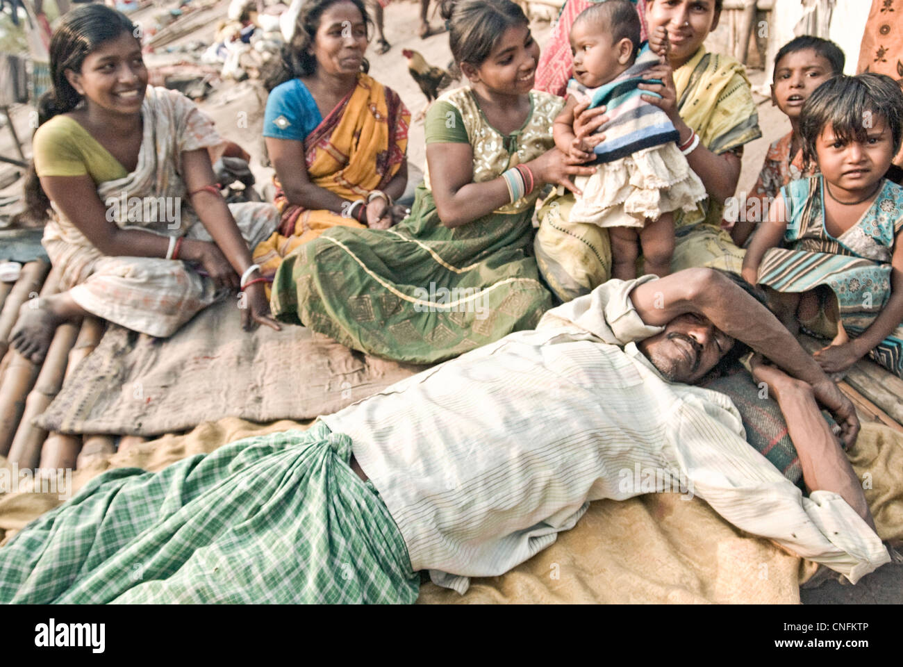Family from the Kolkata slums Stock Photo