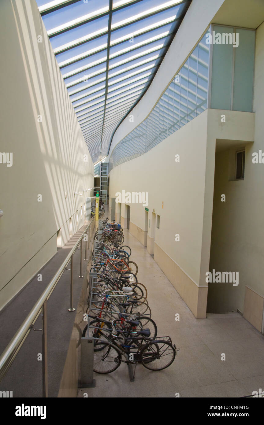 Bicycle storage place at Plaza de Armas bus station central Seville Andalusia Spain Stock Photo