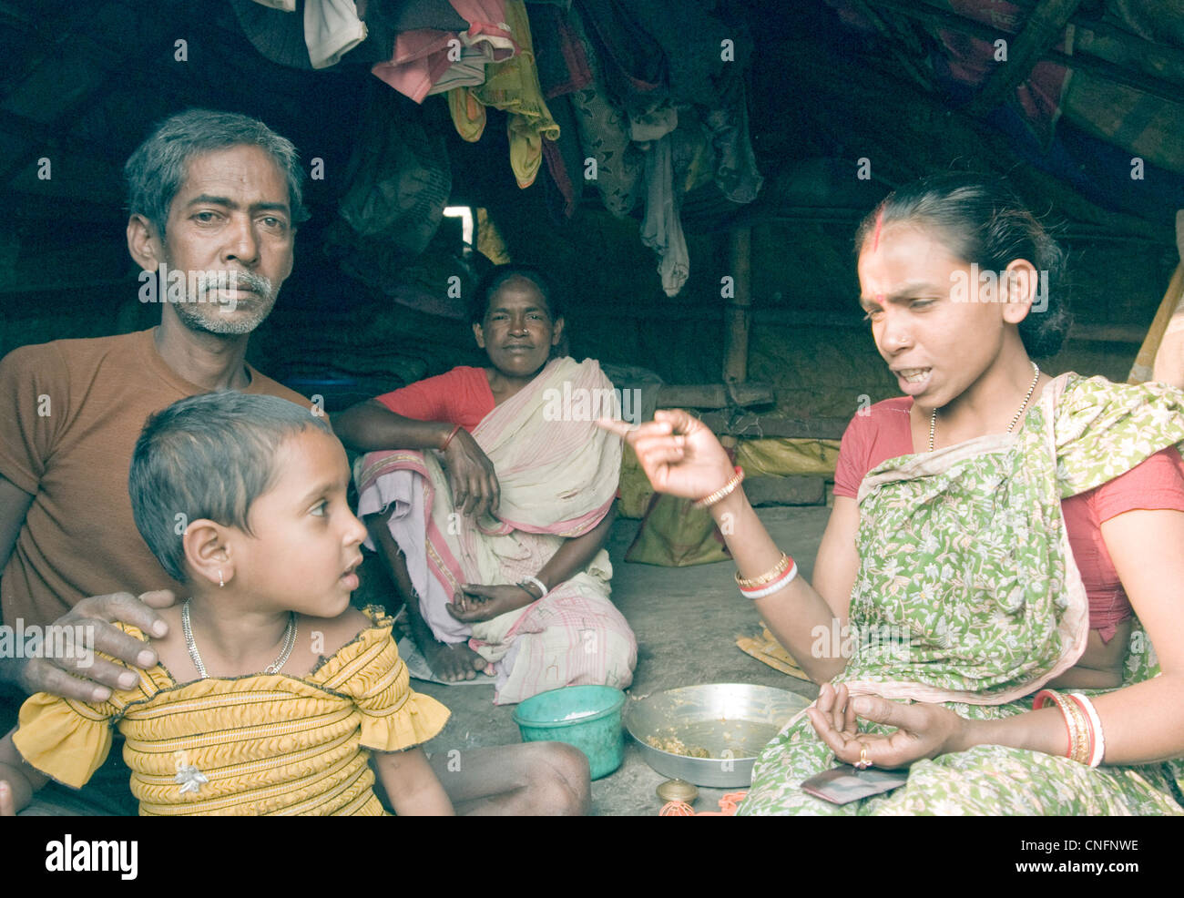 Family from Kolkata slums Stock Photo