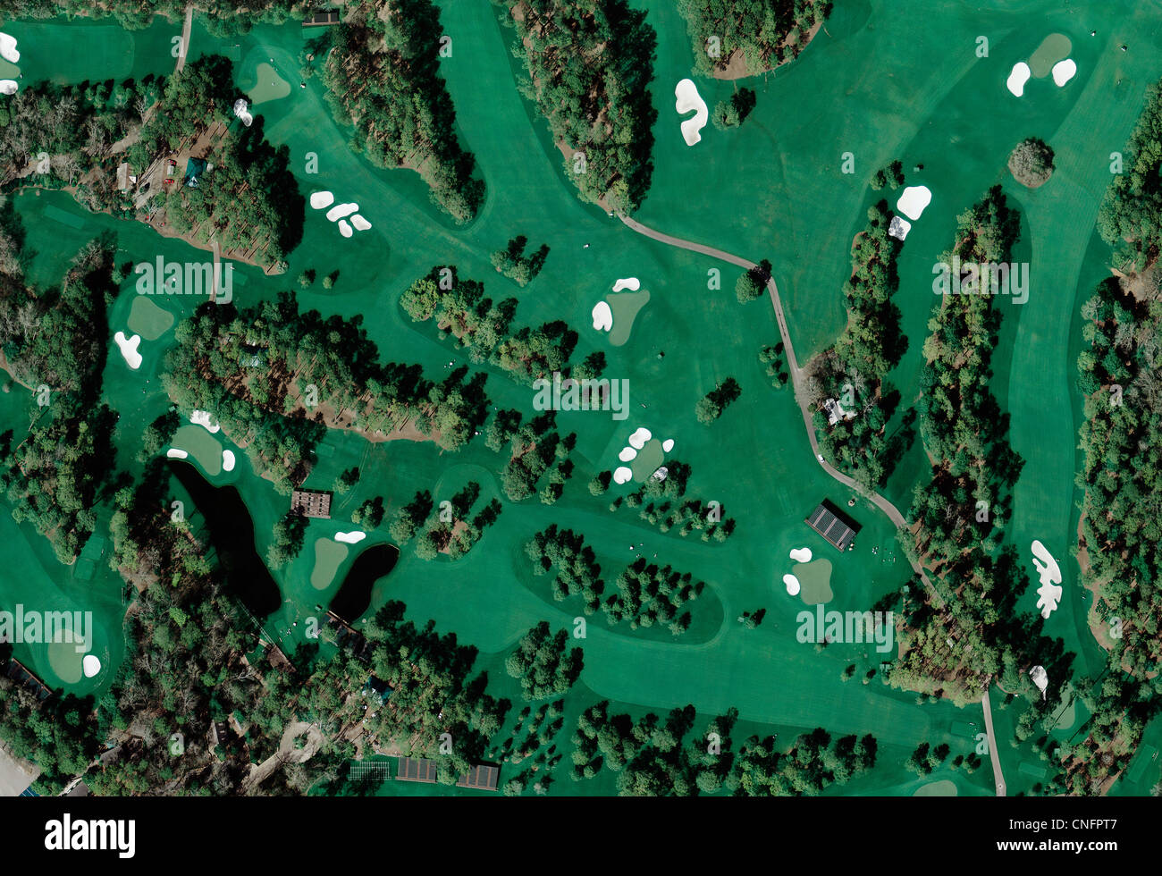 Aerial Photo Map Of Augusta National Golf Club Georgia CNFPT7 