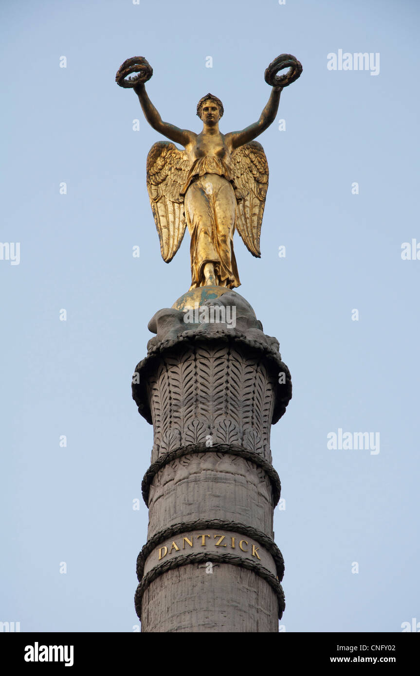 The Gilded Statue Of Winged Victory By The Sculptor Louis Simon Boizot Atop It S Column Looking Down Over The Place Du Chatelet In Paris France Stock Photo Alamy