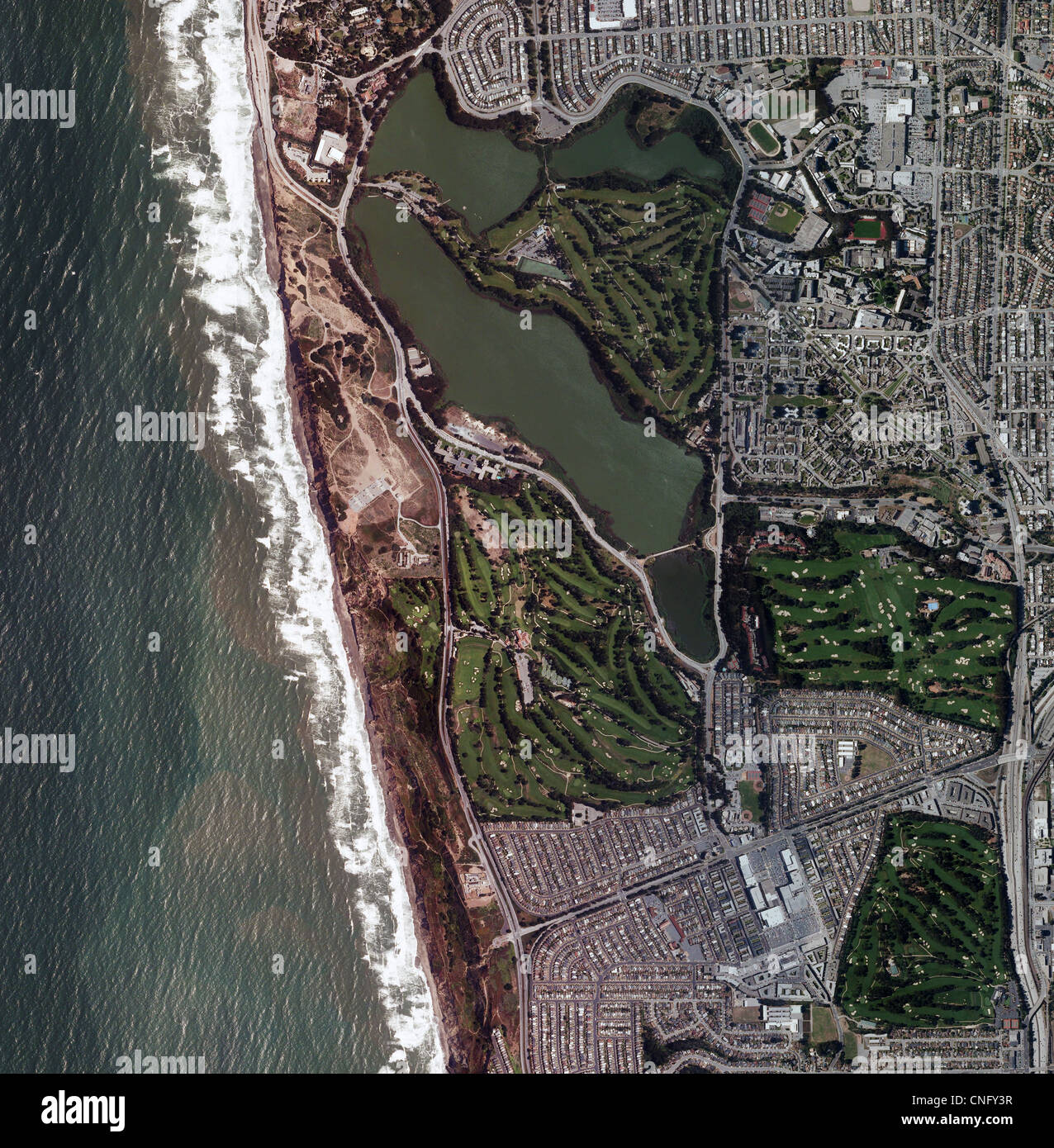 aerial photo map golf courses San Francisco, California Stock Photo