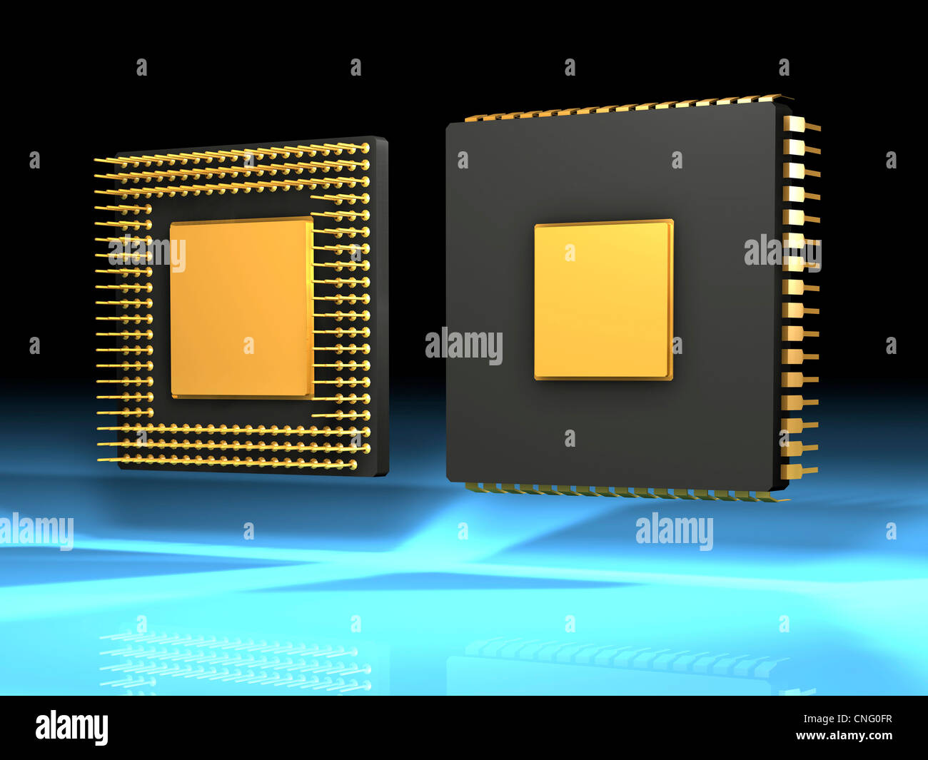 Computer chip  artwork Stock Photo