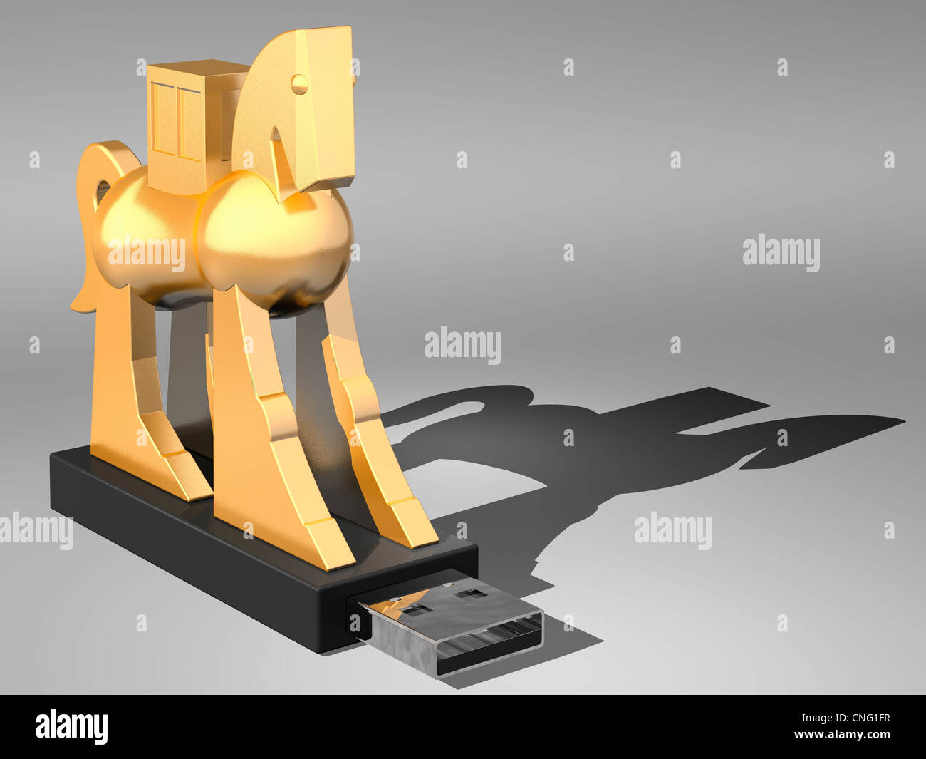 Trojan horse computer virus artwork Stock Photo - Alamy