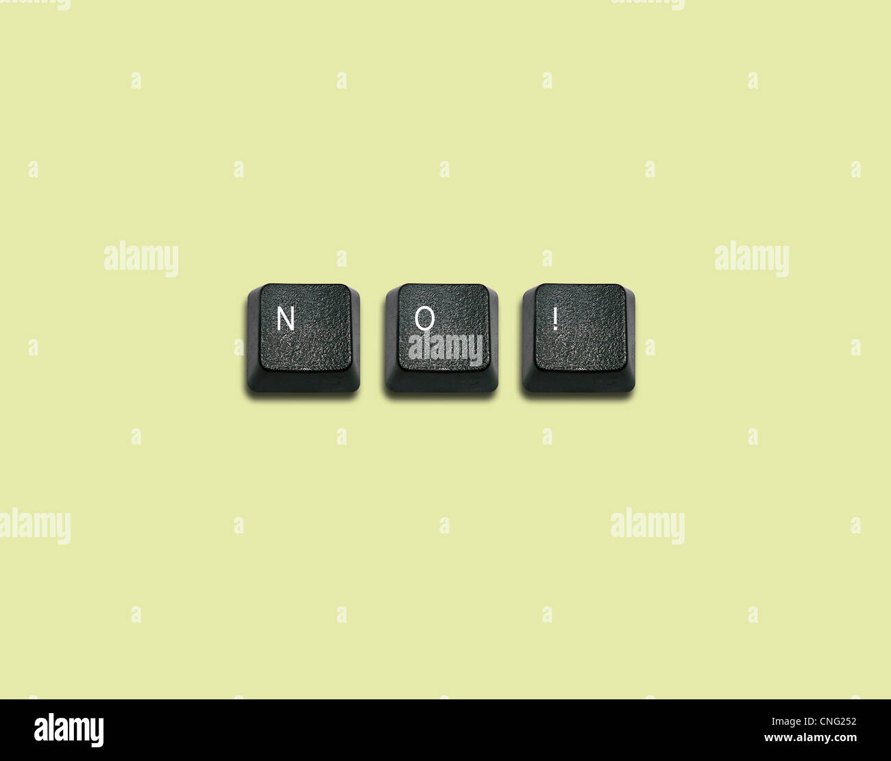 Word No Made From Computer Keyboard Keys, keyboard buttons with ideas