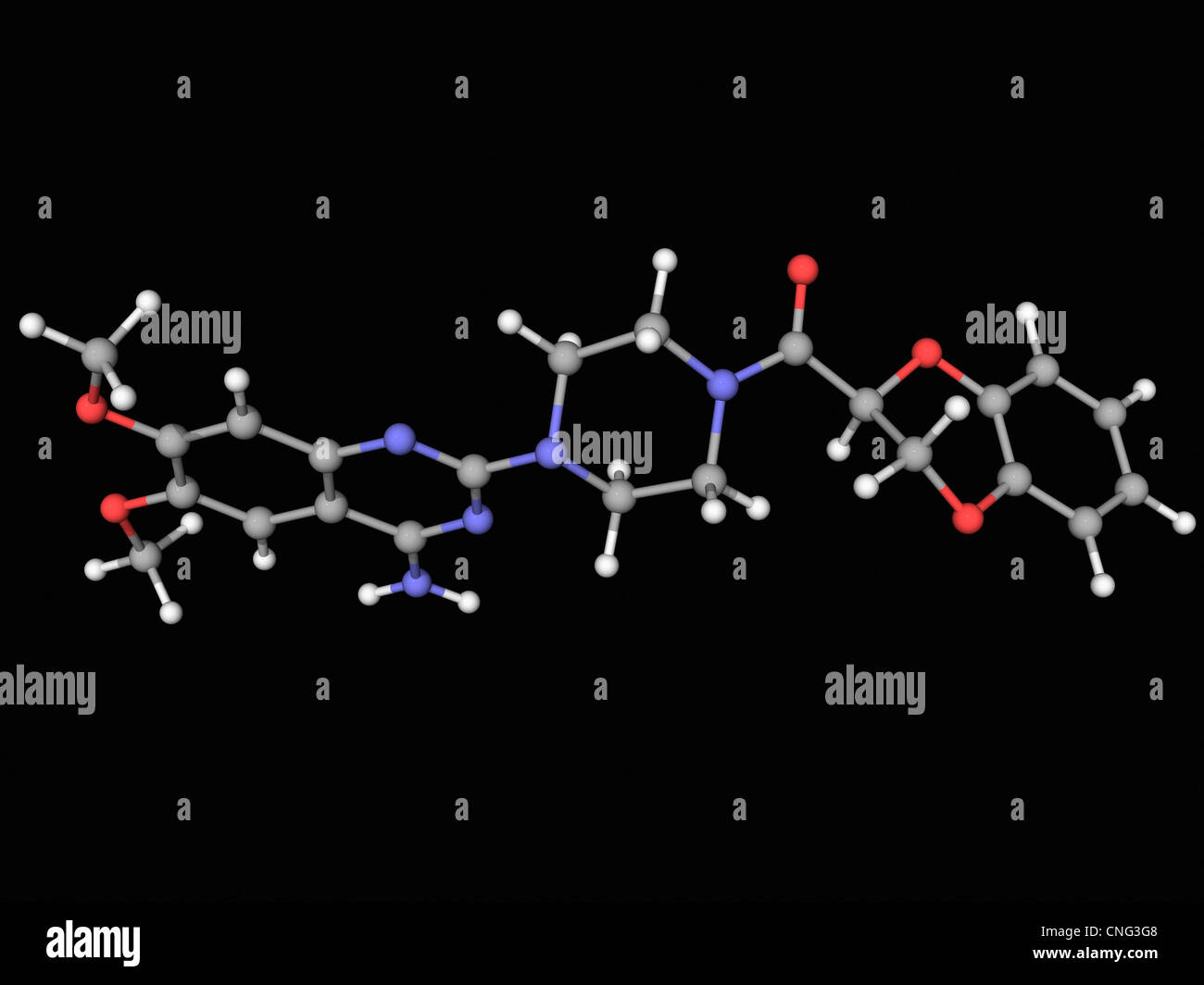 Doxazosin drug molecule Stock Photo - Alamy