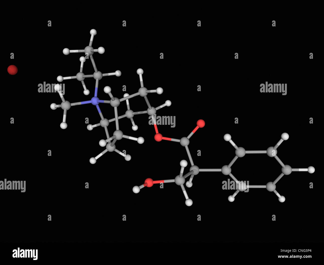 Ipratropium bromide drug molecule Stock Photo