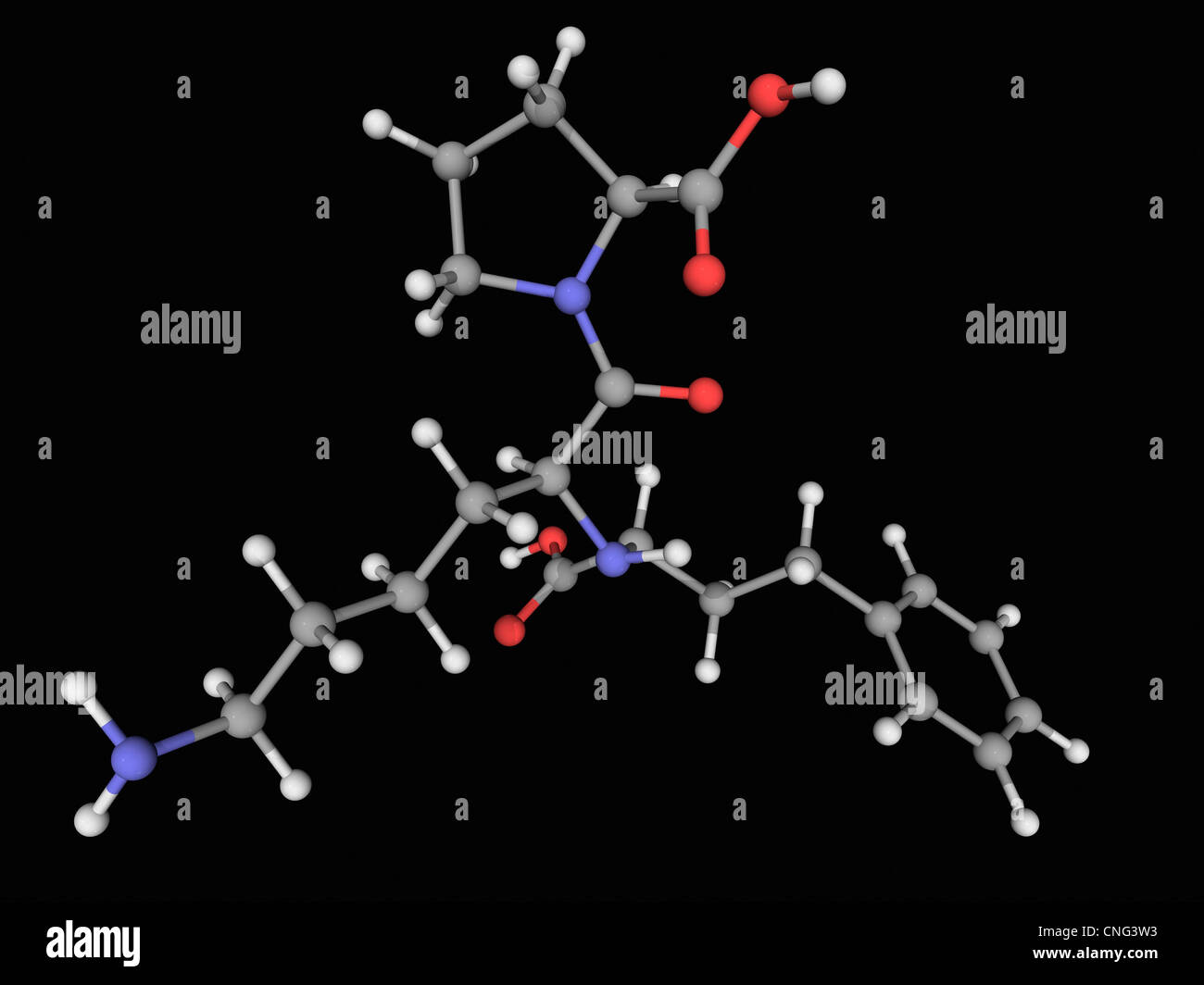 Lisinopril drug molecule Stock Photo