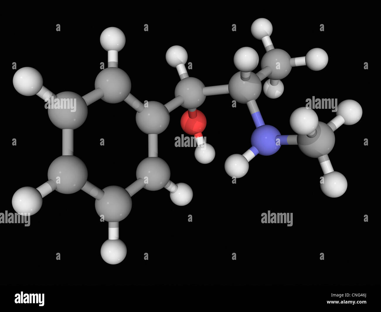 Pseudoephedrine drug molecule Stock Photo