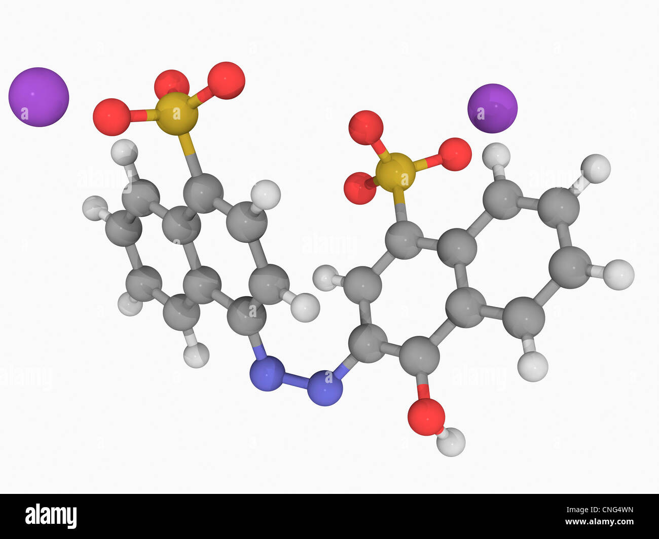Azorubine molecule Stock Photo