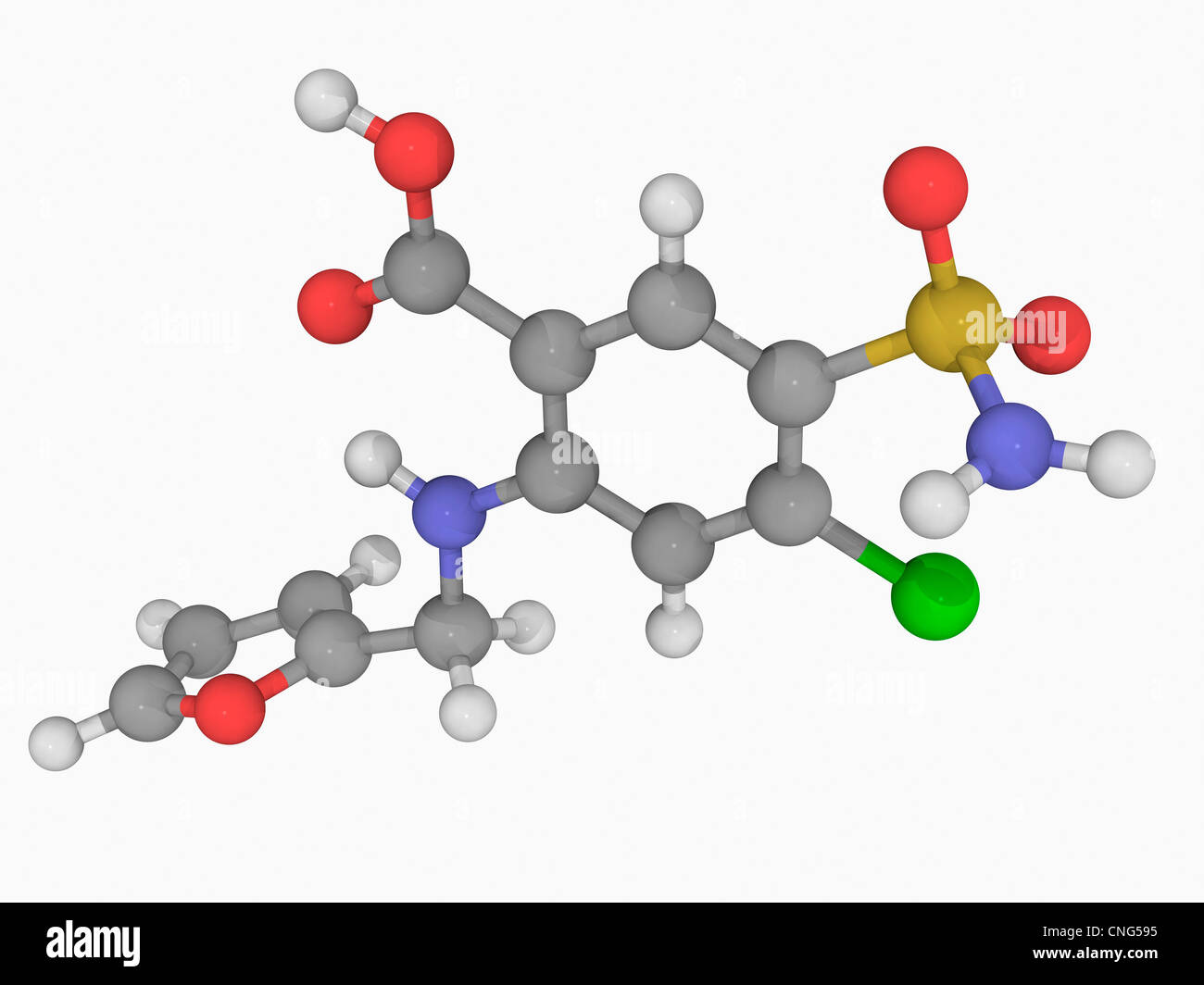 Furosemide drug molecule Stock Photo