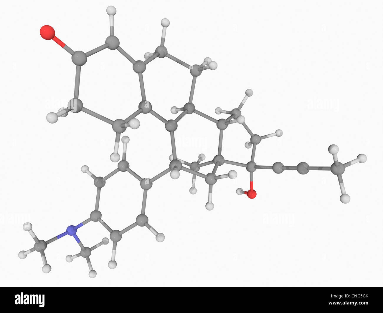Mifepristone drug molecule Stock Photo