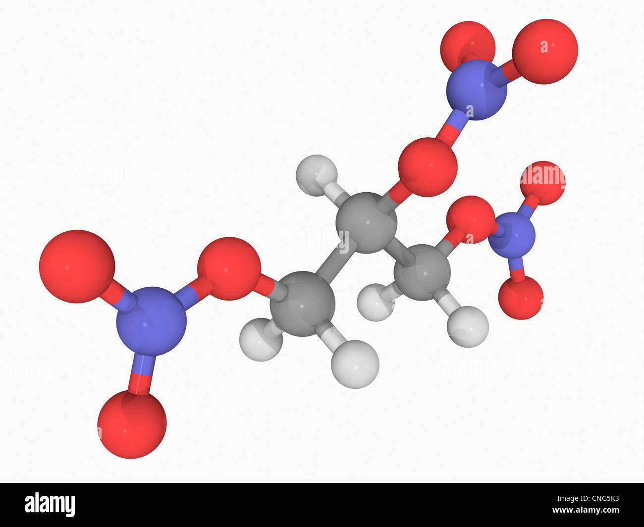 Nitroglycerin molecule Stock Photo