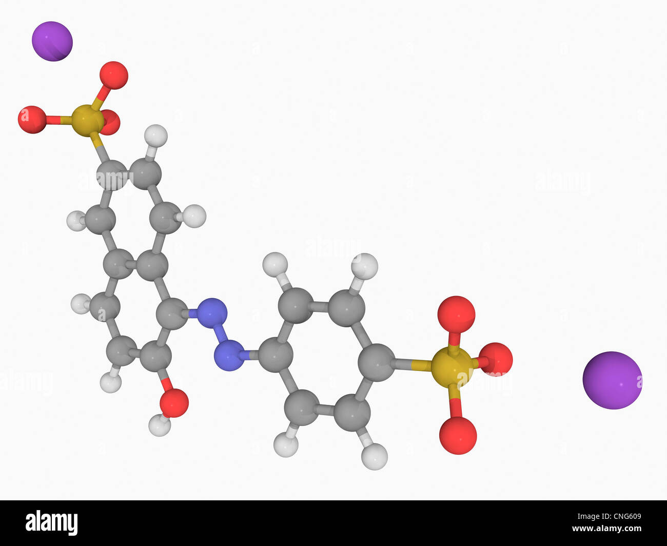 Sunset yellow FCF molecule Stock Photo