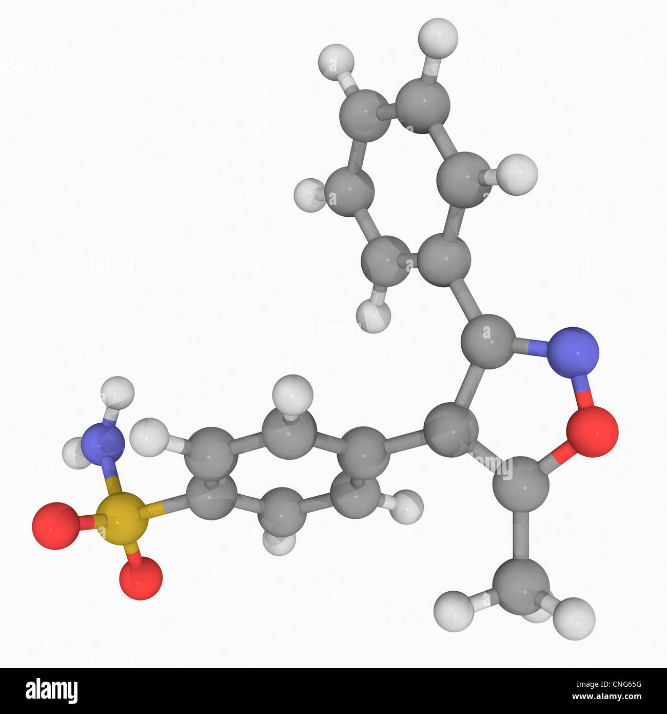 Valdecoxib drug molecule Stock Photo