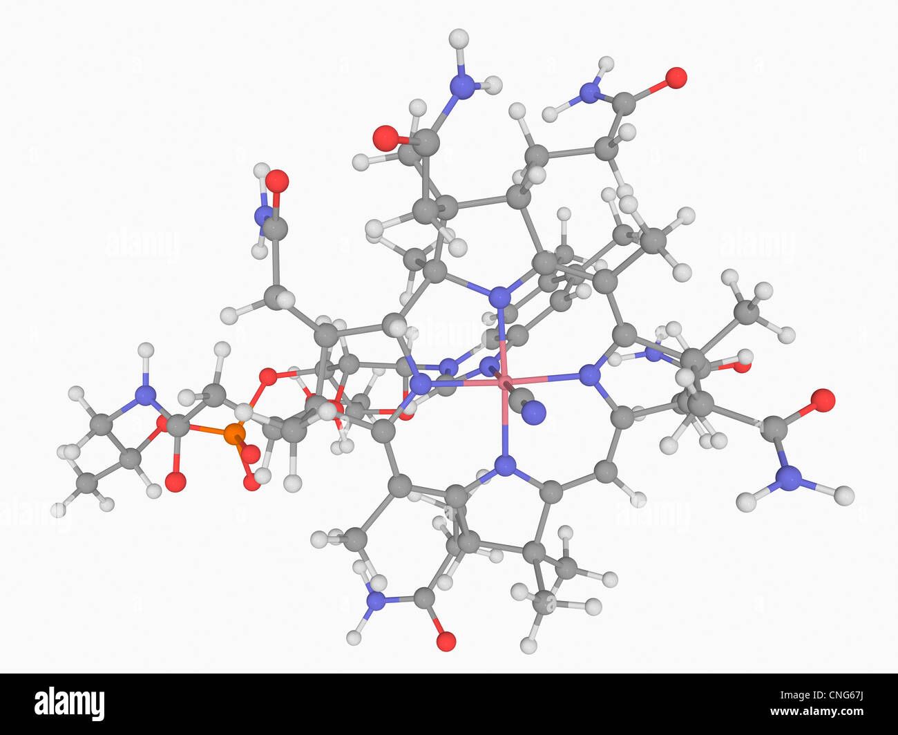 Vitamin B12 (cobalamin) molecule Stock Photo