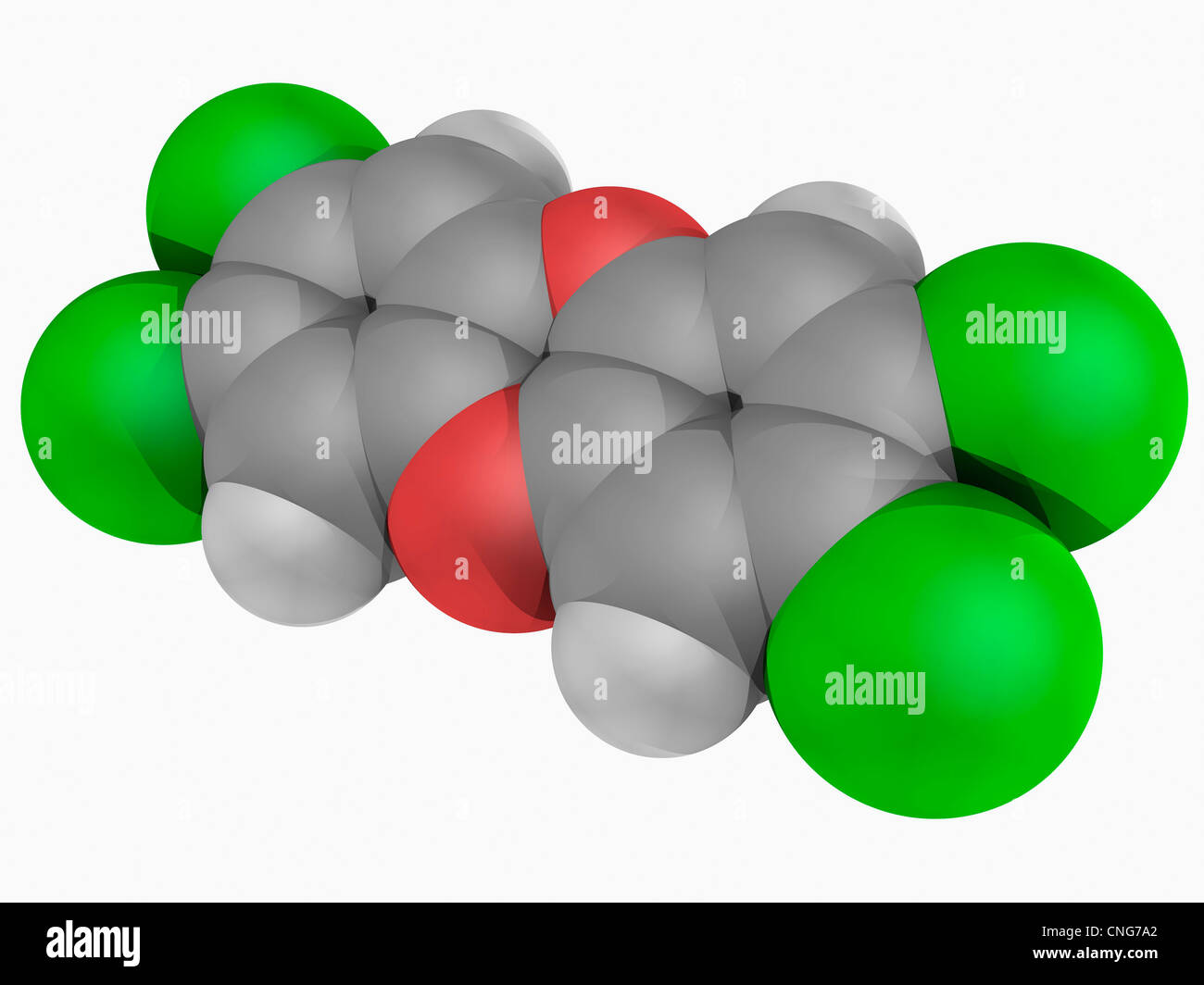 Dioxin (TCDD) molecule Stock Photo