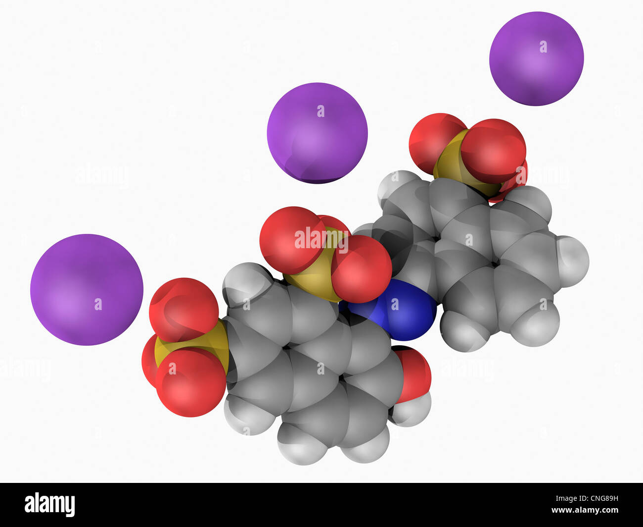 Ponceau 4R molecule Stock Photo