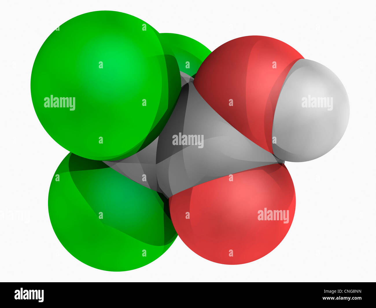 Trichloroacetic acid molecule Stock Photo