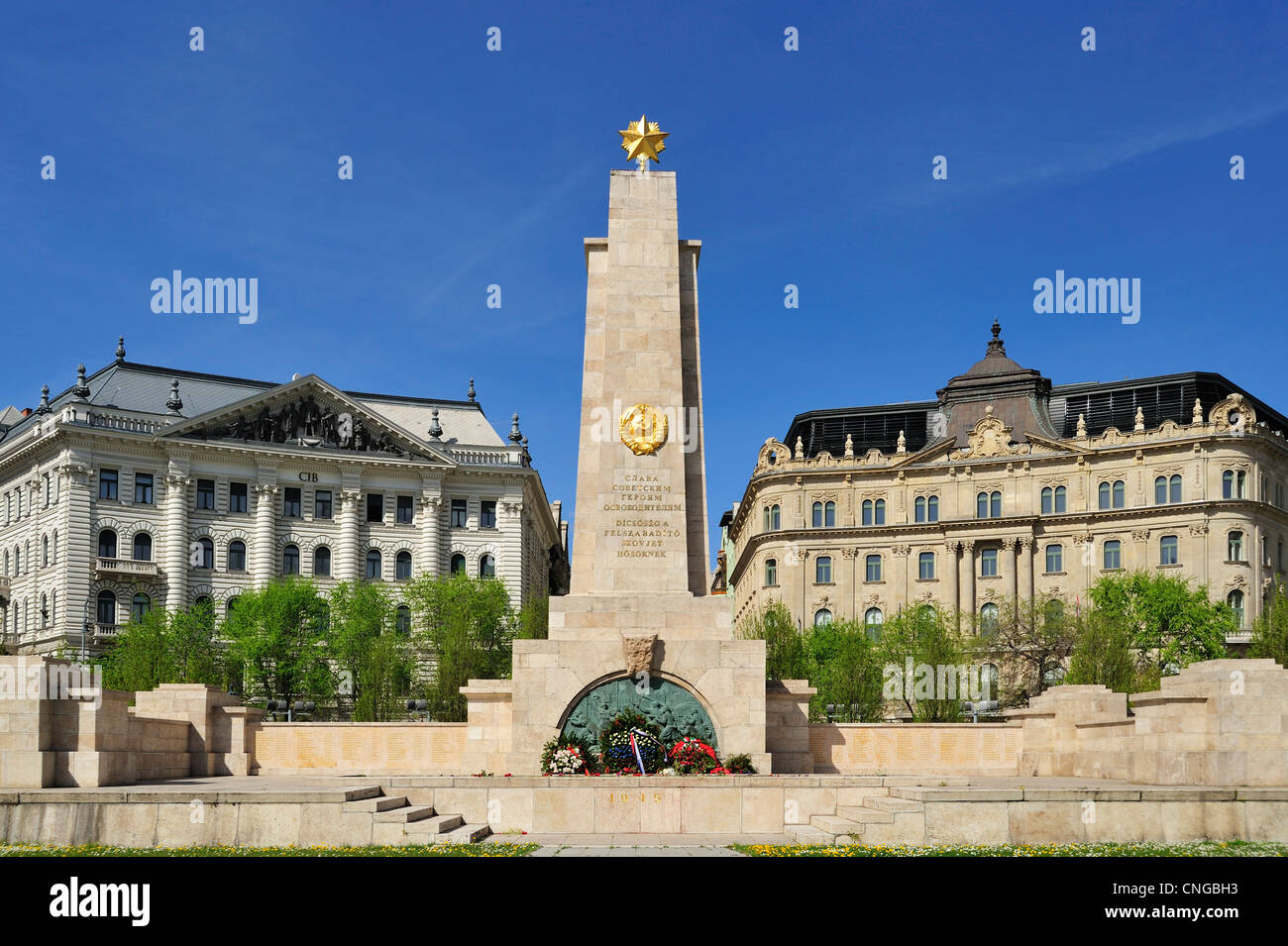 Soviet Army Memorial, Szabadság tér (Liberty Square), Budapest, Hungary Stock Photo