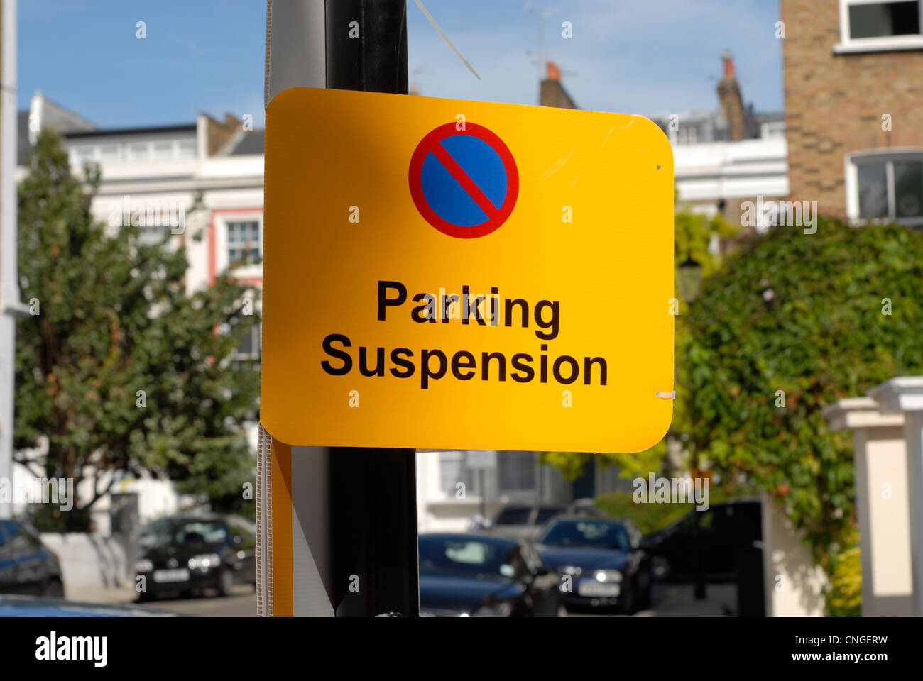 Parking Suspension Sign Stock Photo Alamy